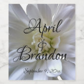 Elegante witte moeder chrysant wijn etiket (Enkel label)