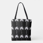 Elegante witte monogram tropische palmboom tote bag (Achterkant)