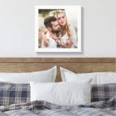 Elegante witte Mr en Mrs monogram foto trouwdag Canvas Afdruk (Insitu (Slaapkamer))