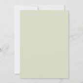 Elegante witte munt groene bloemencake Bruiloft Kaart (Achterkant)