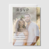 Elegante witte munt groene bloemencake RSVP Vellum Uitnodigingen (Offset (Koppel))