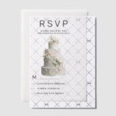Elegante witte munt groene bloemencake RSVP Vellum Uitnodigingen (Offset (Uitnodiging))