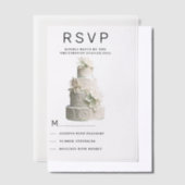 Elegante witte munt groene bloemencake RSVP Vellum Uitnodigingen (Offset)