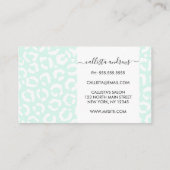 Elegante Witte Munt Luipaard Cheetah Dierenprint Visitekaartje (Achterkant)