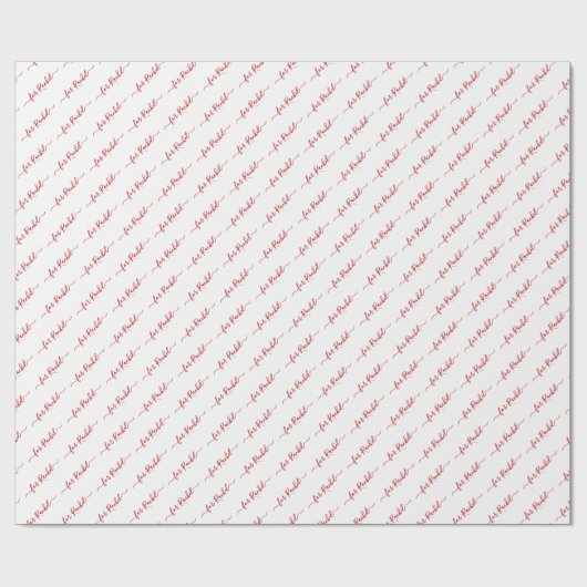 Elegante witte naamtag Cursief kerstscript Cadeaupapier (Vlak)