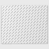 Elegante witte naamtag Cursief kerstscript Cadeaupapier (Vlak)