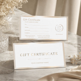 Elegante witte & namaak goud folie cadeaubon
