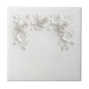 Elegante witte namaak reliëfrozen tegeltje