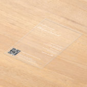Elegante witte namen kalligrafie Qr code bruiloft Acryl Uitnodigingen (Laagn)