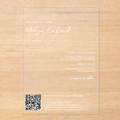 Elegante witte namen kalligrafie Qr code bruiloft Acryl Uitnodigingen (Voorkant)