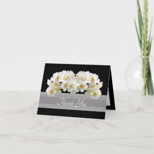 Elegante witte narcisboeket bloemige dankjewel bedankkaart