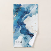 ELEGANTE WITTE NAVY BLAUW ZEE BADHANDDOEK SET BAD HANDDOEK (Handdoek)