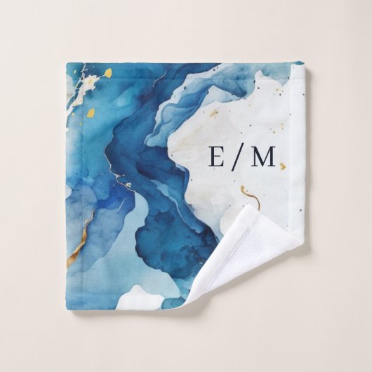 ELEGANTE WITTE NAVY BLAUW ZEE BADHANDDOEK SET BAD HANDDOEK (Wasdoekje)