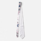 Elegante Witte Navy Blush Bruiloft Stropdas (Achterkant)