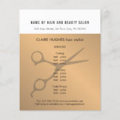 Elegante witte nep gouden schaar schoonheidssalon flyer (Voorkant)