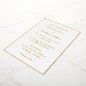 Elegante witte nepgoud moderne aangepaste trouw folie uitnodiging (Gedraaid)