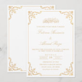 Elegante witte Nikah islamitische moslim bruiloft Kaart (Voorkant / Achterkant)