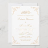 Elegante witte Nikah islamitische moslim bruiloft Kaart (Voorkant)