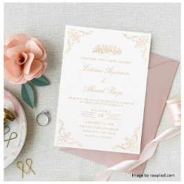 Elegante witte Nikah islamitische moslim bruiloft Kaart