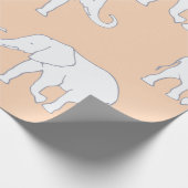 Elegante witte olifantpatroon op zachte pastel cadeaupapier (Hoek)