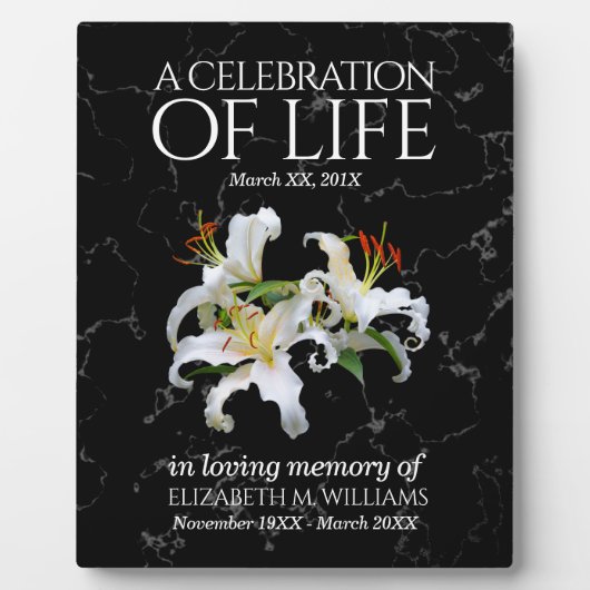 Elegante witte oosterse lelies viering van het lev fotoplaat (Voorkant)