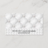 Elegante witte opvulling | Weefselpatroon Visitekaartje (Achterkant)