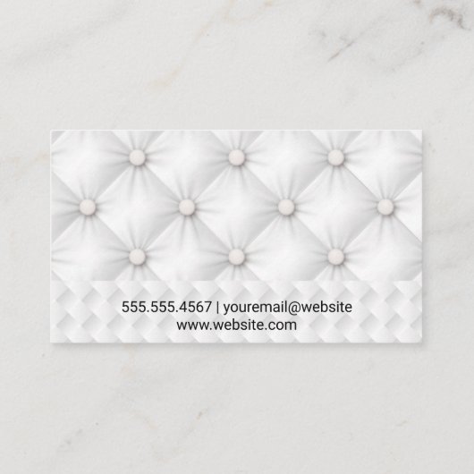 Elegante witte opvulling | Weefselpatroon Visitekaartje (Achterkant)