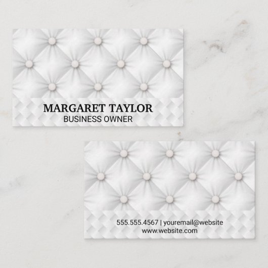 Elegante witte opvulling | Weefselpatroon Visitekaartje (Voorkant / Achterkant)