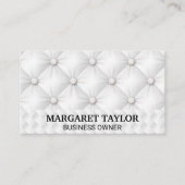 Elegante witte opvulling | Weefselpatroon Visitekaartje (Voorkant)