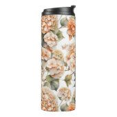 Elegante witte oranje boho waterverf bloemen thermosbeker (Gedraaid links)