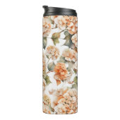 Elegante witte oranje boho waterverf bloemen thermosbeker (Geroteerd rechts)