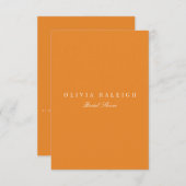 Elegante Witte & Oranje Bruidsdouche Uitnodiging (Voorkant / Achterkant)