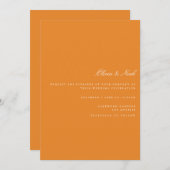 Elegante witte & Oranje bruiloft uitnodiging Kaart (Voorkant / Achterkant)