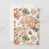 Elegante witte oranje waterverf bloemenbruiloft kaart (Achterkant)