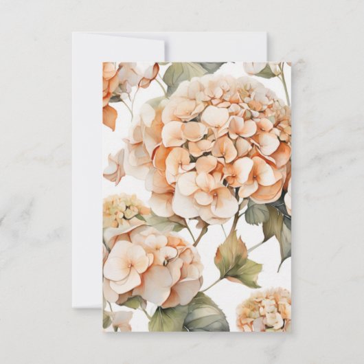 Elegante witte oranje waterverf bloemenbruiloft kaart (Achterkant)