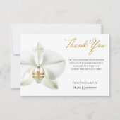 Elegante witte orchidee begrafenis bedankkaart (Voorkant)