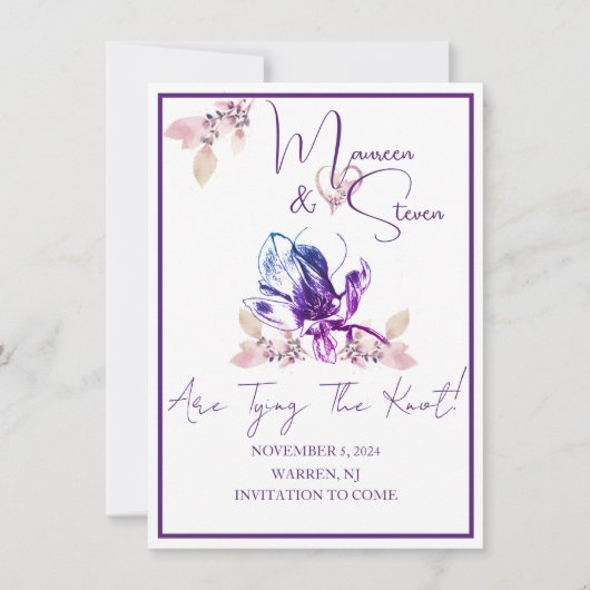 Elegante witte orchidee bewaar de datum bruiloft K Kaart (Voorkant)