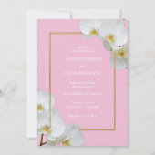 Elegante witte orchidee bloeit bruiloft kaart (Voorkant)