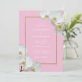Elegante witte orchidee bloeit bruiloft kaart (Staand voorkant)
