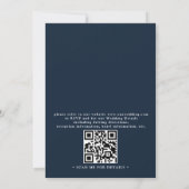 elegante witte orchidee bloeit chic QR-code-huweli Kaart (Achterkant)