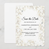 Elegante Witte Orchidee Bloem Save The Date (Voorkant / Achterkant)