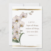 Elegante witte orchidee bloemenbruiloft Christelij Kaart (Achterkant)