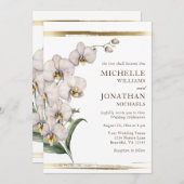 Elegante witte orchidee bloemenbruiloft Christelij Kaart (Voorkant / Achterkant)