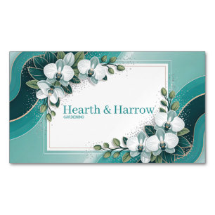 Elegante Witte Orchidee Bloemendecor met Thee- en  Magnetisch Visitekaartje