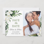 Elegante Witte Orchidee Boheemse Bloemige Bruiloft Save The Date (Voorkant)