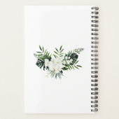 Elegante witte orchidee Bohemian bloemenbruiloft Planner (Achterkant)