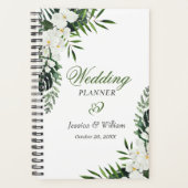 Elegante witte orchidee Bohemian bloemenbruiloft Planner (Voorkant)