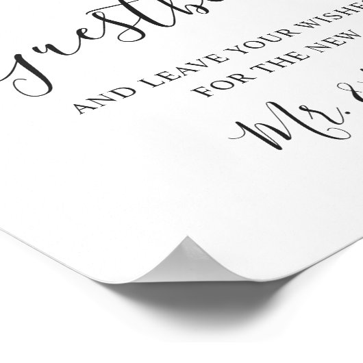 Elegante Witte Orchidee Bohemian Schrijf Ons Gastb Poster (Hoek)