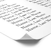 Elegante Witte Orchidee Boho 12 Tafels STOELENOVER Poster (Hoek)