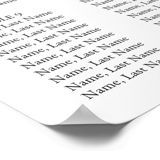 Elegante Witte Orchidee Boho 12 Tafels STOELENOVER Poster (Hoek)